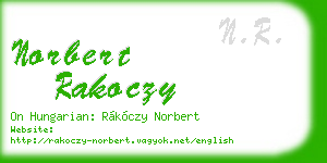 norbert rakoczy business card
